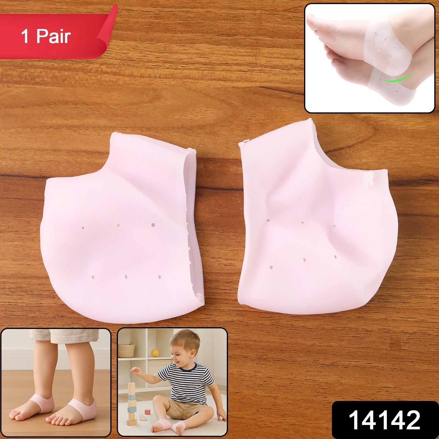 Kid Silicone Heel Protectors Soft Gel Cushions for Heel Care