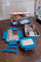 ALVENZA Stainless Steel Lunch Box – Durable Leak-Proof 2 Pc Set