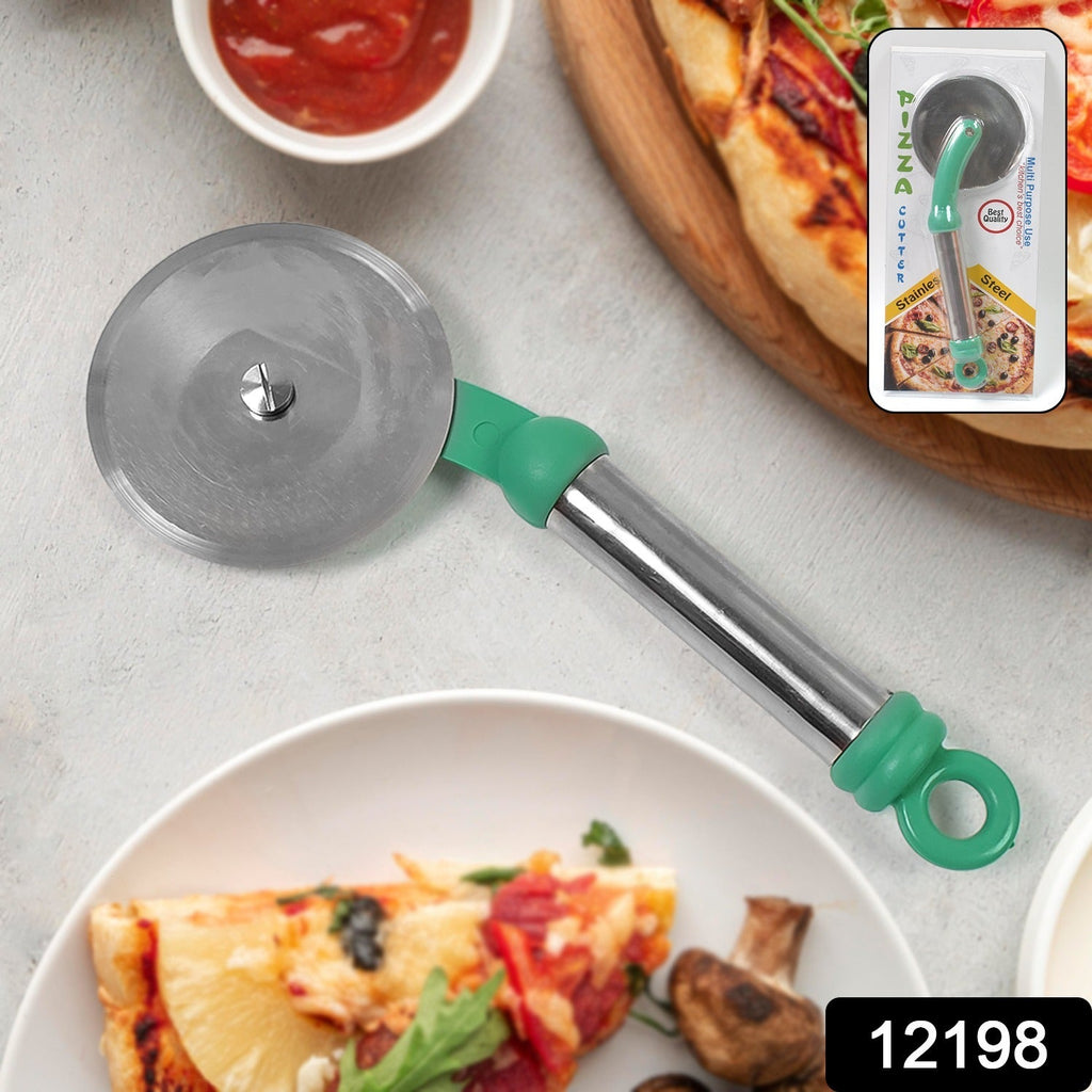 Stainless Steel Pizza Cutter Sharp Wheel | Quickslice - Side View
