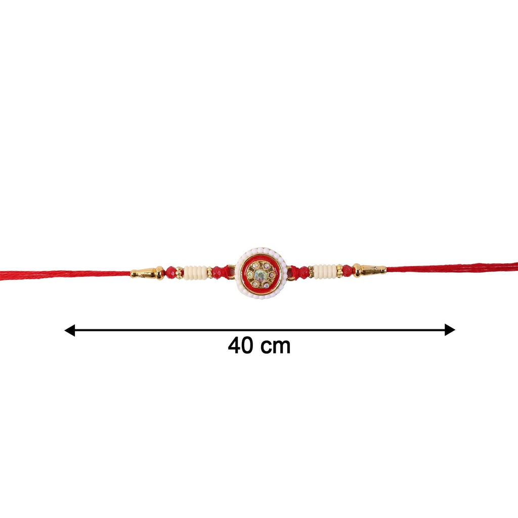 ALVENZA Kundan Pearl Rakhi – Elegant Traditional Brother’s Gift