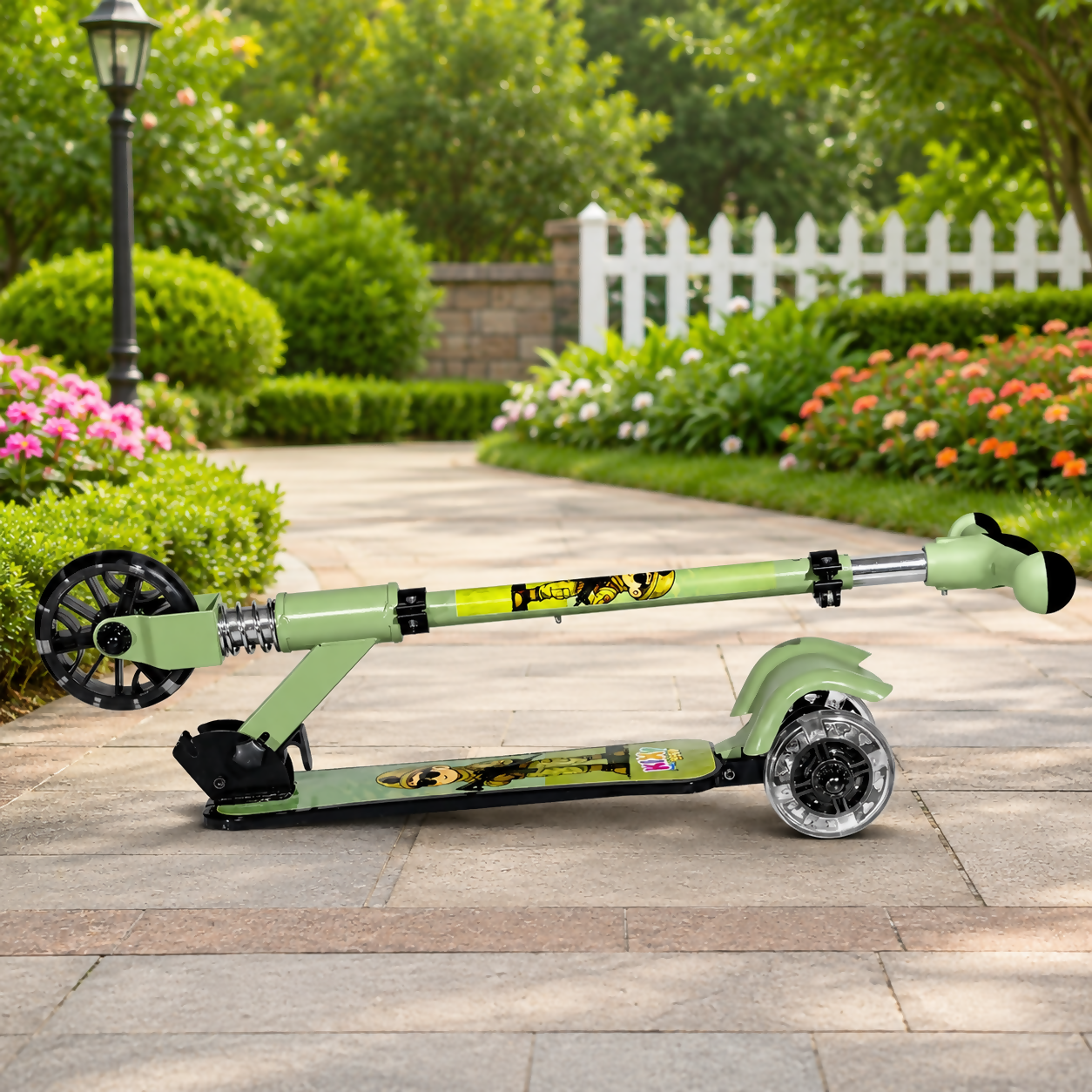 ALVENZA KIXY Glow 3 Wheel Foldable Kids Scooter with LED Wheels, Folding Mechanism & Adjustable Handlebar