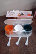Spice Box 3-Grid Masala Storage with Spoons | Tidy Table - Detail View 8
