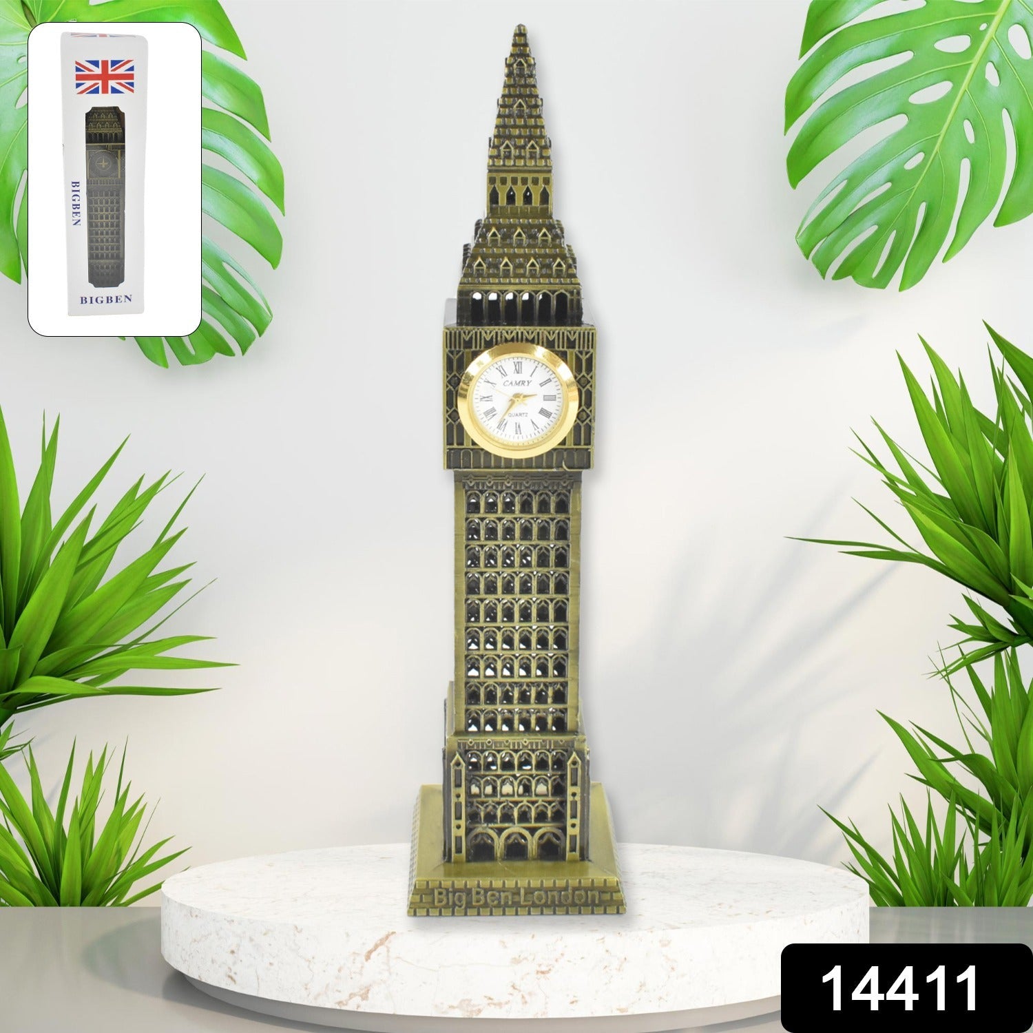 ALVENZA Big Ben Miniature Metal Statue – Elegant Home Decor Accent