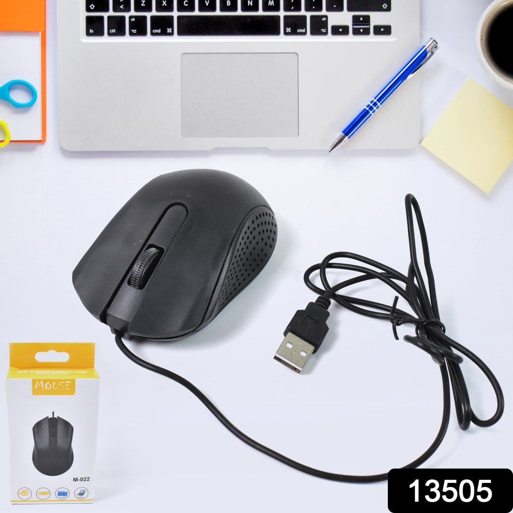 Wired Optical Mouse M-022, USB Connectivity | Compshop - Side View