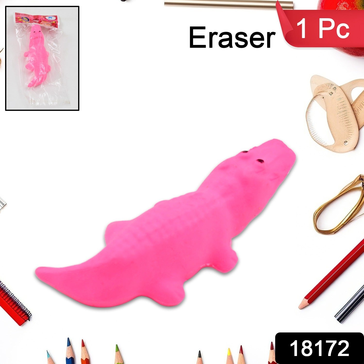 Animal Eraser for Kids Cute & Educational Stationery | Writezo - Side View