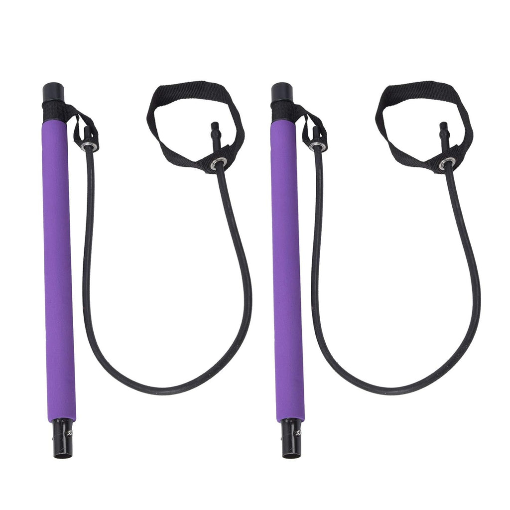 Pilates Bar with Resistance Bands Full-Body Home Workout Kit - Back View