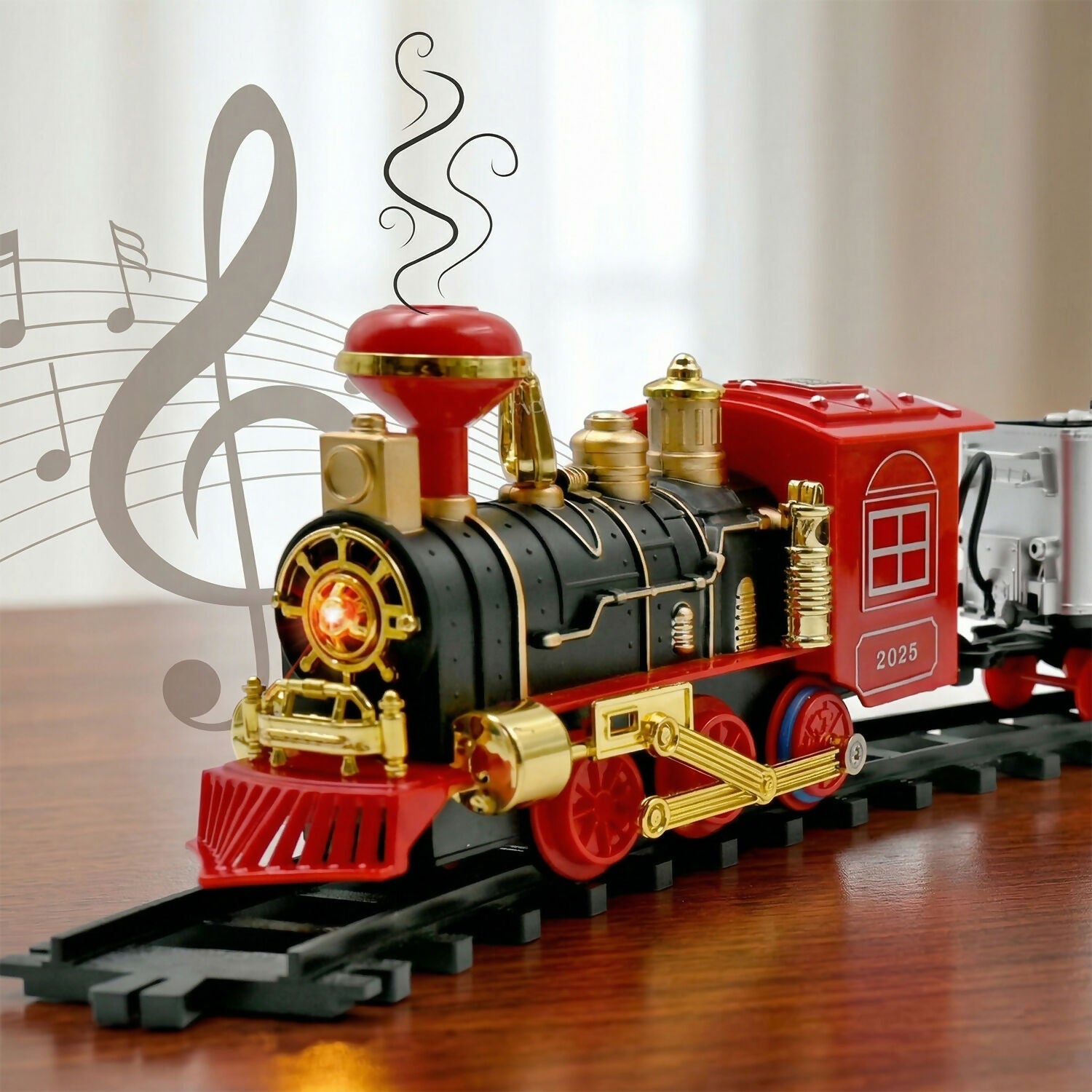 ALVENZA Electric Choo Choo Train Set – Realistic Smoke & Sound Effects