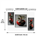 Flower Vase Wall Art Vibrant Floral 3-Panel MDF Frame - Detail View 7