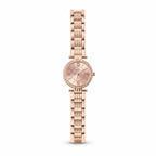 Women's Rose Gold Analog Wrist Watch with Crystal Bezel