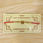 ALVENZA Silver Tone Designer Rakhi with Pastel Beads and Elegant Bracelet Style Finish