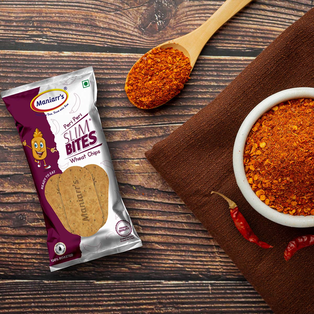 Peri Peri Khakhra Mini Slim Bites, Healthy Snack | Maniarr's