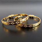Traditional-Style Textured Bangles with Beaded Detailing – Elegant Ethnic Accessory