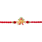 ALVENZA Auspicious Lord Ganesha Rudraksha Designer Meenakari Rakhi for Brother