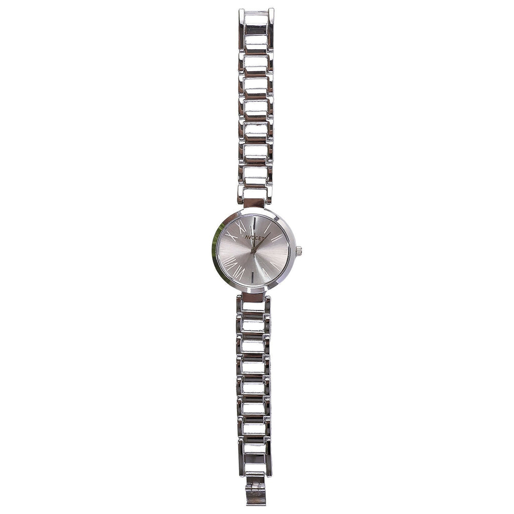 Minimal Silver Dial Women's Watch – Elegant & Versatile Accessory