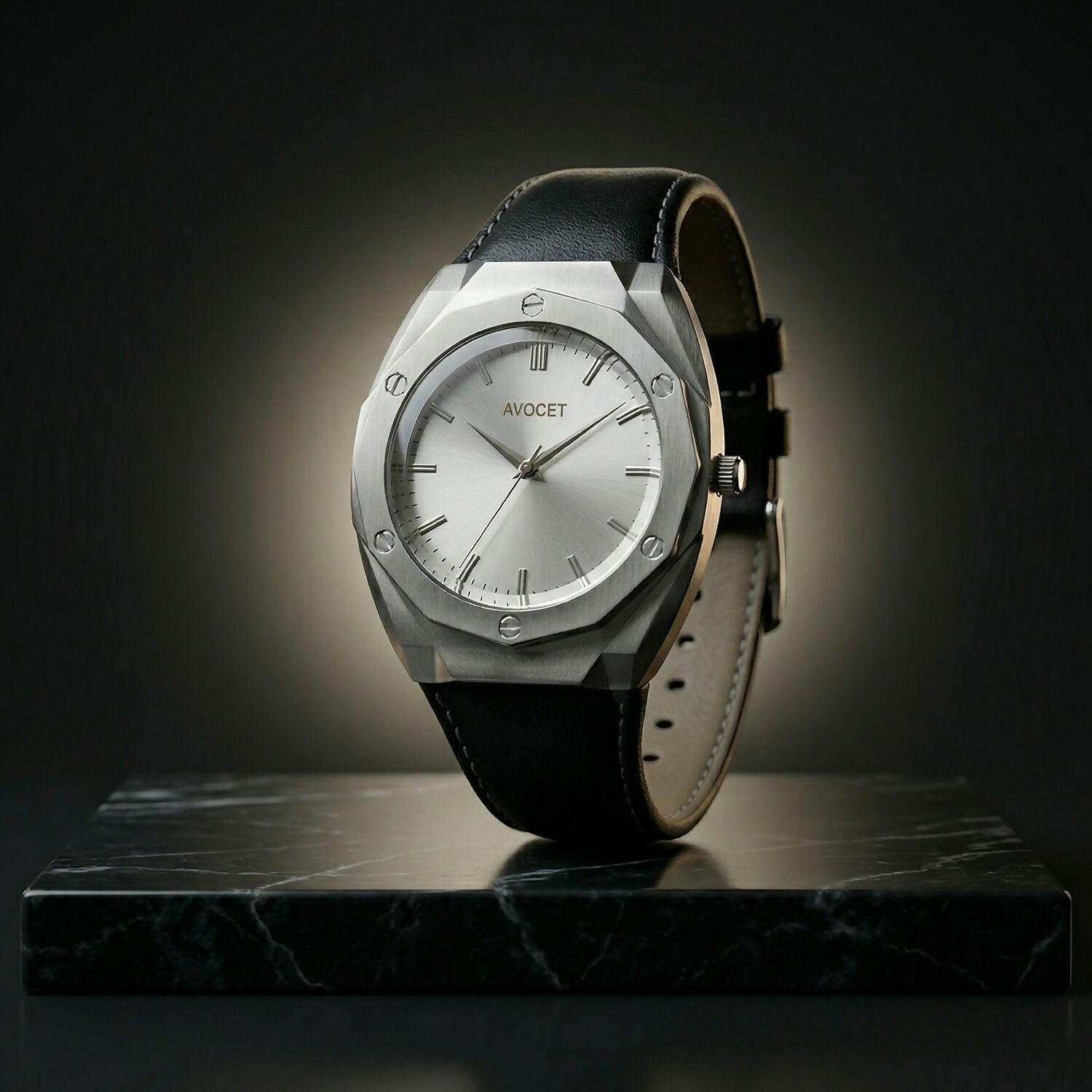 Men's Octagonal Silver Dial Watch – Elegant & Modern Design
