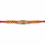 ALVENZA Stylish Brother Nameplate AD Stone Designer Rakhi with Gold Beads Gift