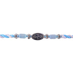 ALVENZA Blue Silver Stone Rakhi with Elegant Bracelet Style and Premium Festive Shine