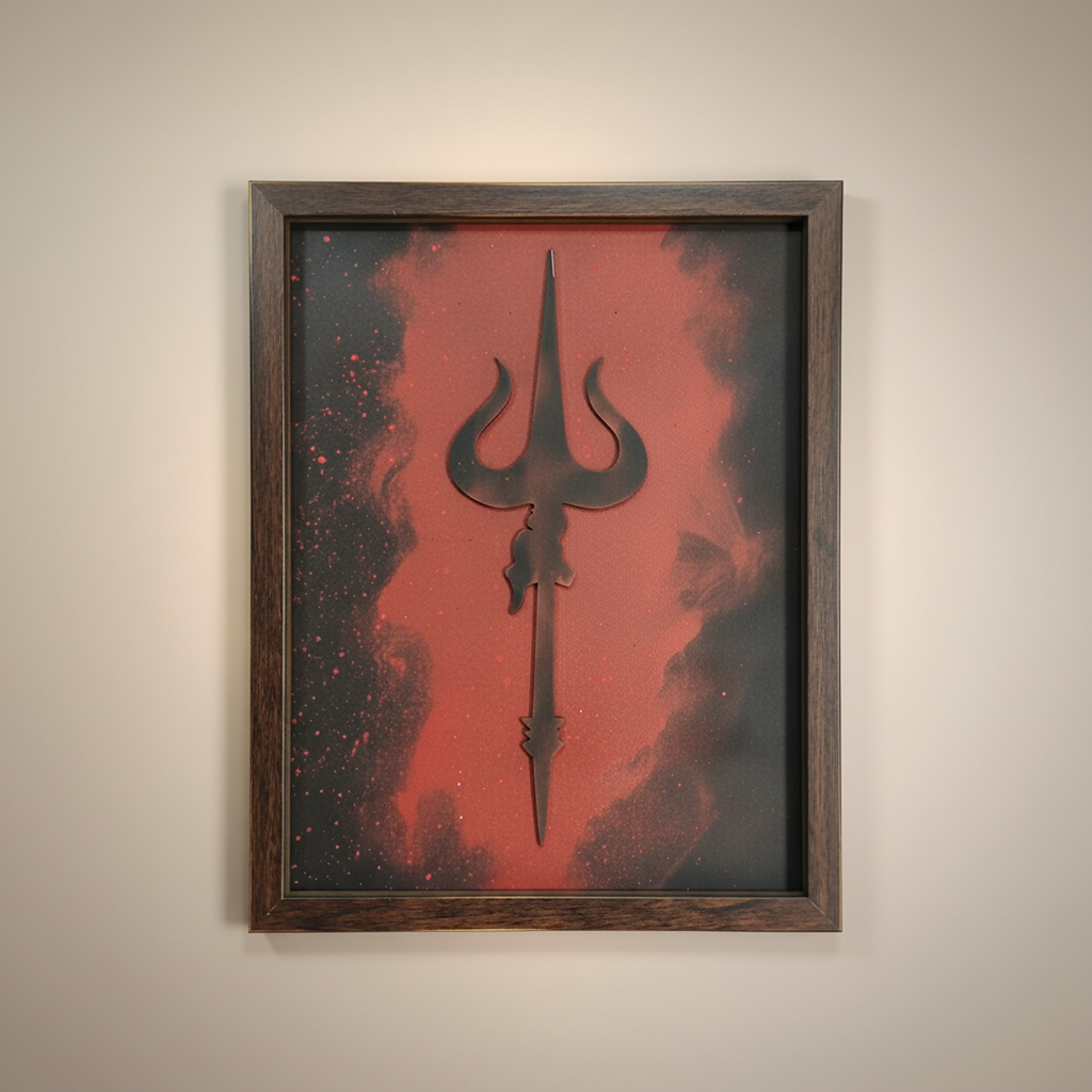 ALVENZA Mahadev Trishul Wall Art – Modern Spiritual Decor for Living Room