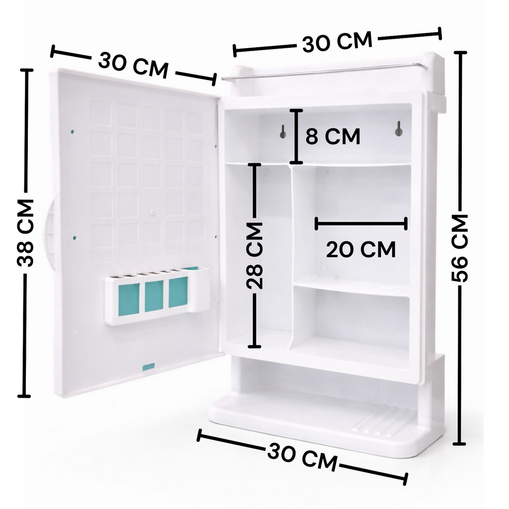 Wall-Mount Makeup Studio – Modern Mirror with Storage & Organizer