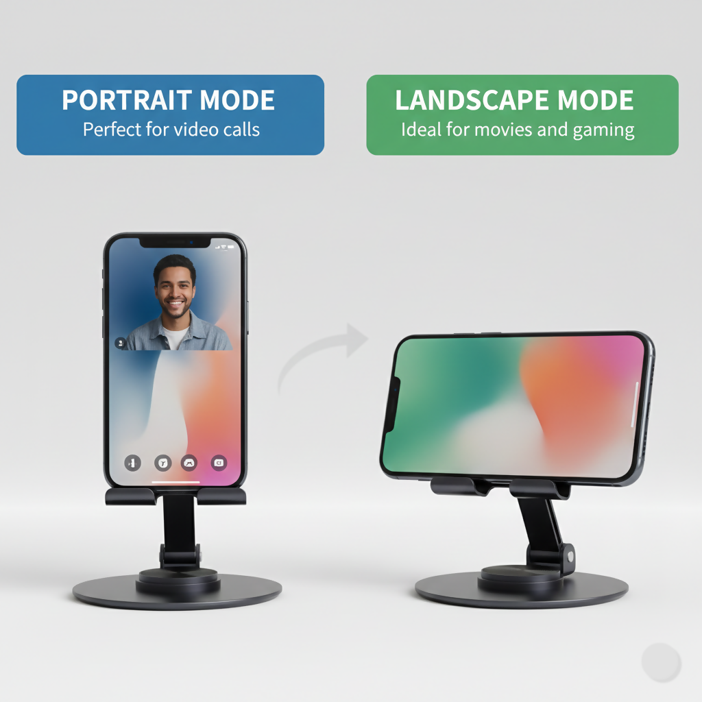 ALVENZA Mobile & Tablet Stand – 360° Rotation & Foldable Design for Easy Use