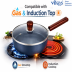 ALVENZA Ceramic Frypan – Non-Stick Coating with Glass Lid & Wooden Handle