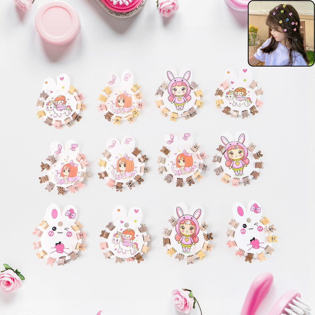 Mini Claw Hair Clips – 120-Piece Pastel Bear Set for Girls