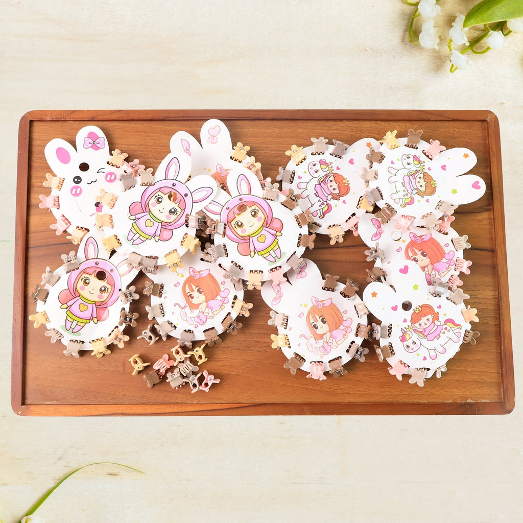 Mini Claw Hair Clips – 120-Piece Pastel Bear Set for Girls