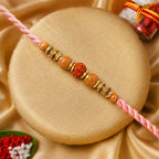 ALVENZA Beautiful Silver Style Rakhi with Soft Beads, Stone Detail and Premium Festive Look