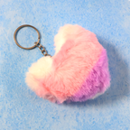 ALVENZA Plush Heart Keychain – Soft & Durable Pink Purple Accessory