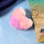 ALVENZA Plush Heart Keychain – Soft & Durable Pink Purple Accessory