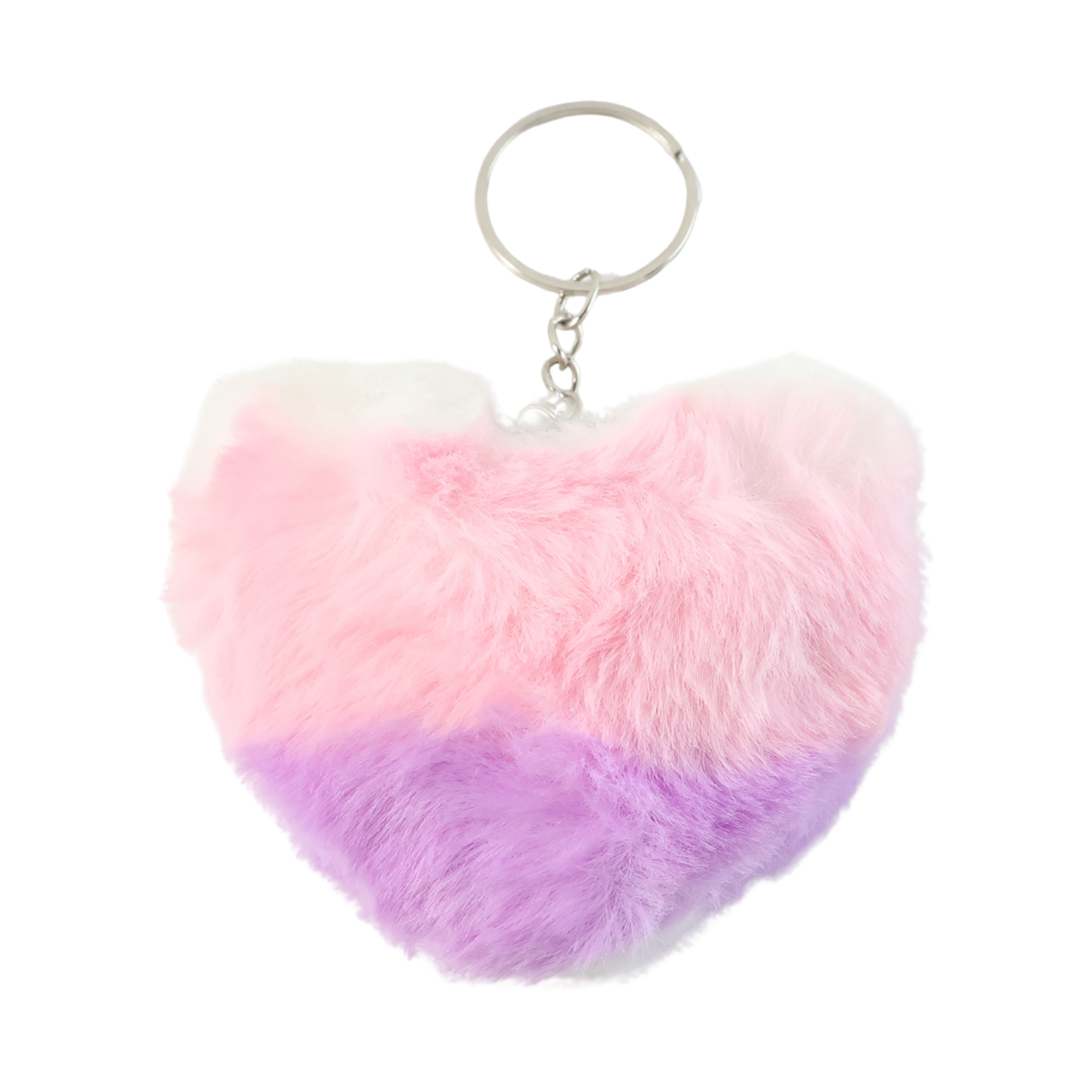 ALVENZA Plush Heart Keychain – Soft & Durable Pink Purple Accessory