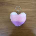 ALVENZA Plush Heart Keychain – Soft & Durable Pink Purple Accessory