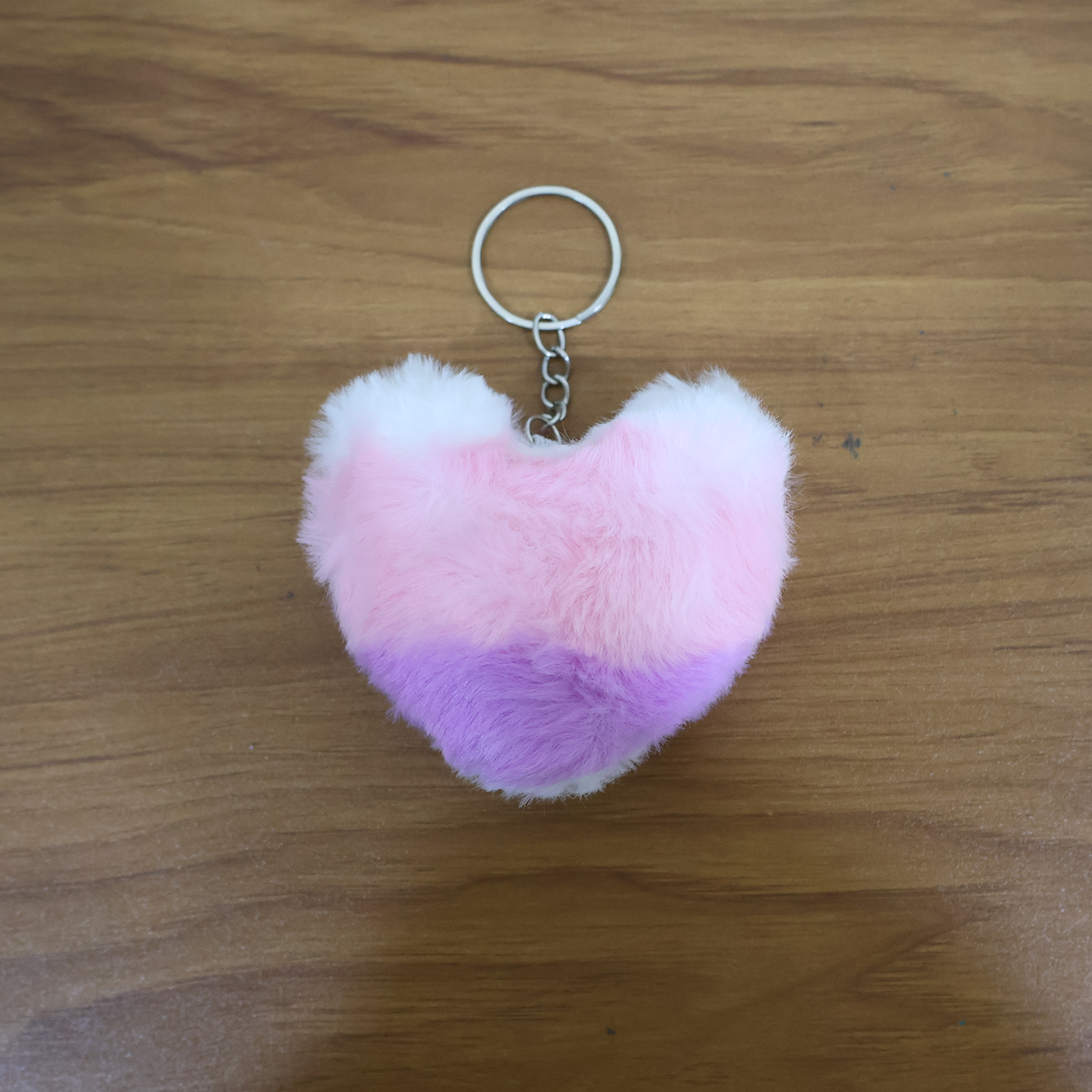 ALVENZA Plush Heart Keychain – Soft & Durable Pink Purple Accessory