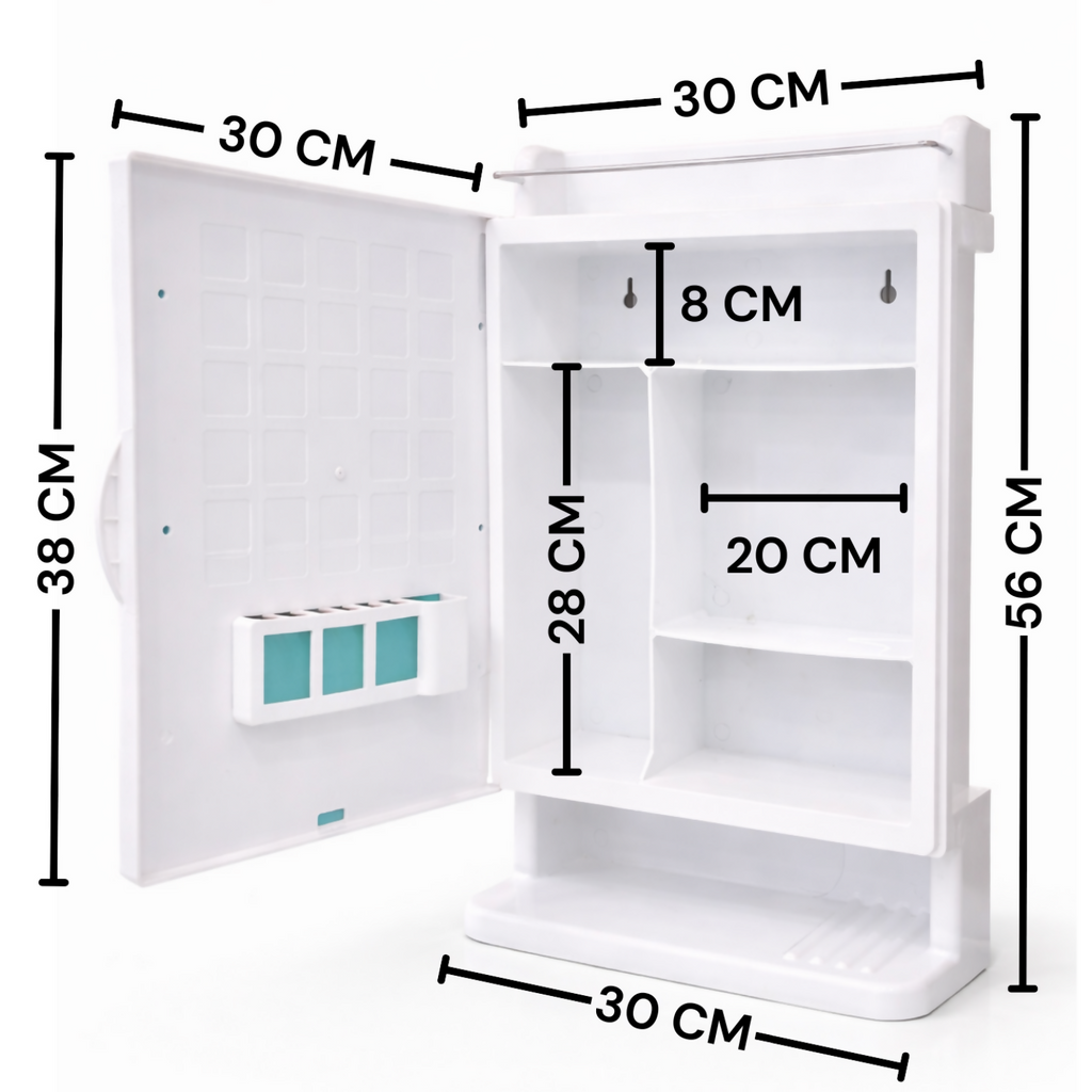 ALVENZA Wall-Mounted Mirror Cabinet 12x21 Inch – Space-Saving Bathroom Storage