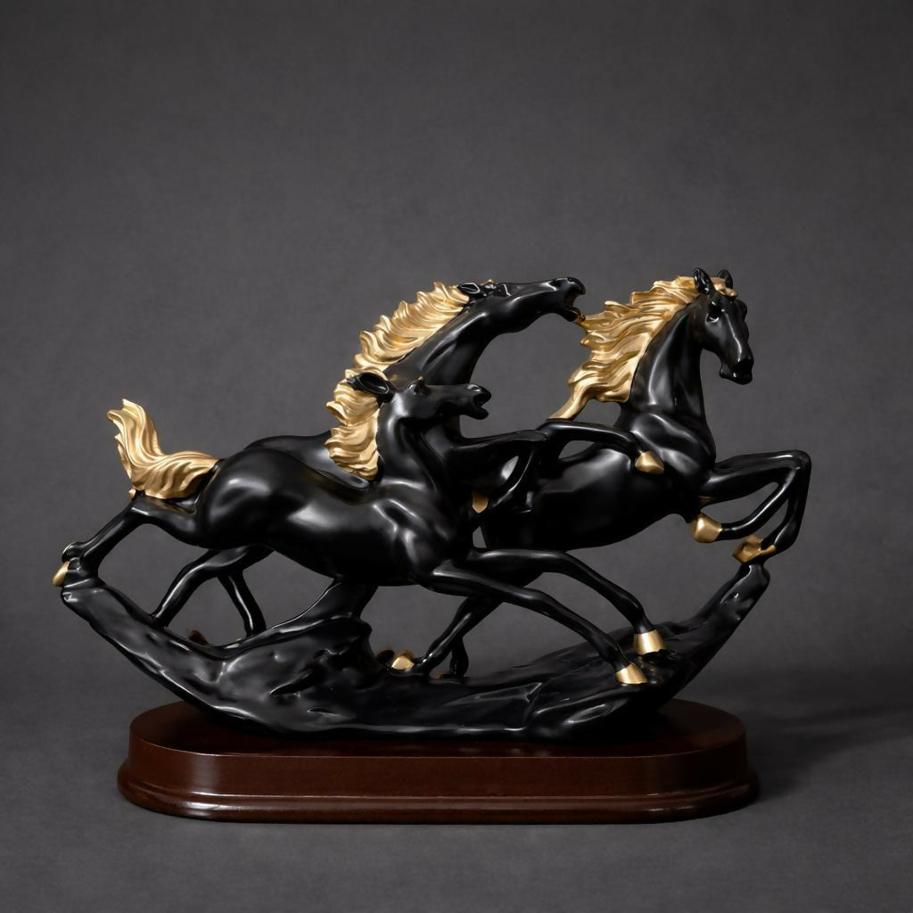 ALVENZA Running Horse Statue Showpiece for Home Decor Office Resin Sculpture (Color may vary 1 PC)