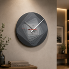 ALVENZA Modern 7-Layer Grey Wooden Wall Clock – Unique 3D Design and Silent Operation