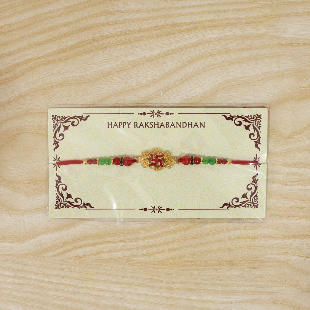 ALVENZA Swastik Symbol Rakhi – Elegant Traditional Festive Accessory