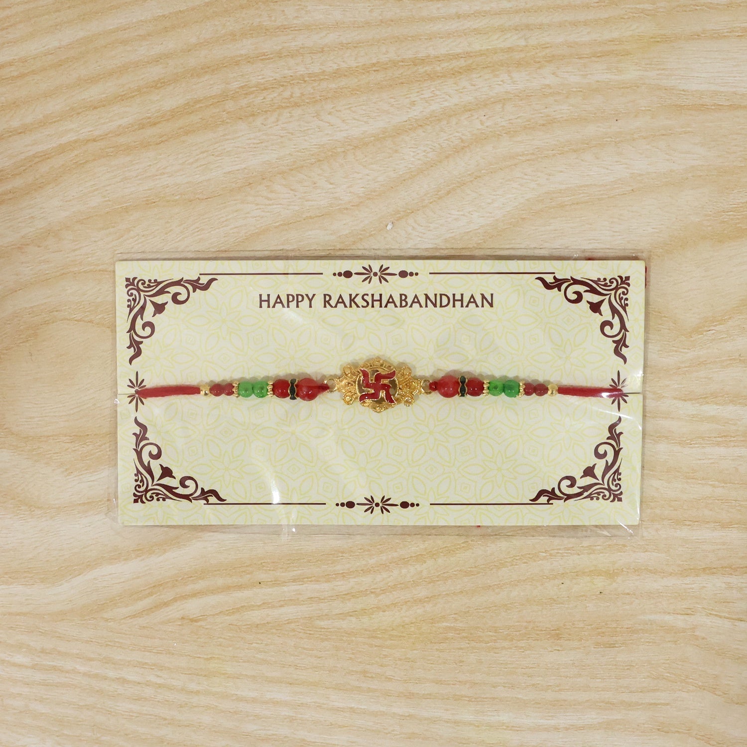 ALVENZA Swastik Symbol Rakhi – Elegant Traditional Festive Accessory