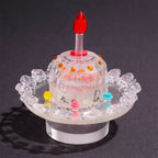 ALVENZA Rotating Crystal Cake Showpiece – Elegant Table Centerpiece for Occasions