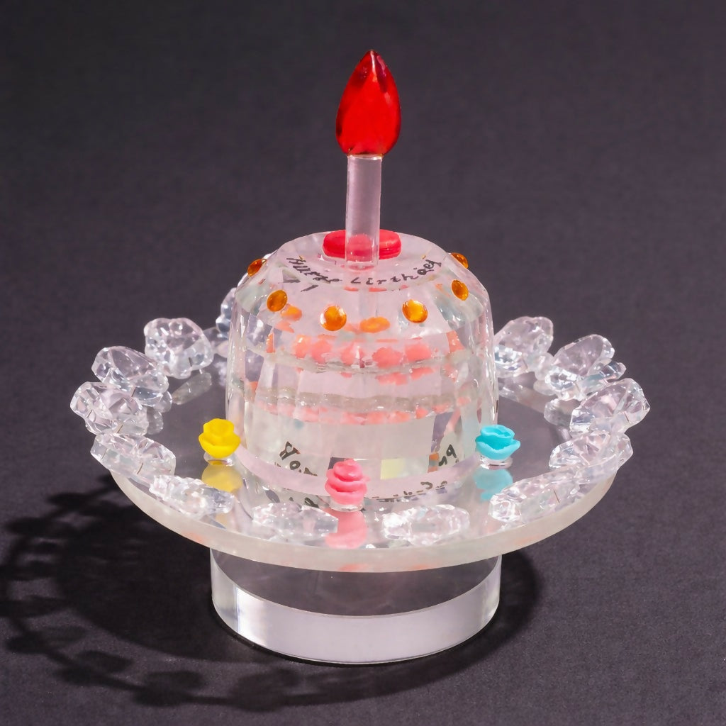 ALVENZA Rotating Crystal Cake Showpiece – Elegant Table Centerpiece for Occasions