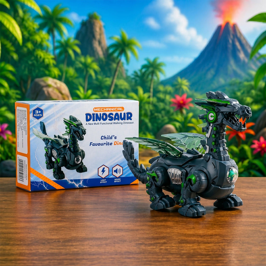 ALVENZA Walking Dinosaur Toy – Realistic Movements & Light Effects for Kids