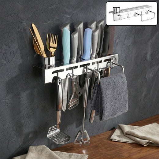 ALVENZA Wall Mounted Knife Holder Rack – Space-Saving Kitchen Organizer