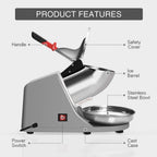 ALVENZA Electric Ice Crusher – Effortless & Fast for Home/Commercial Use