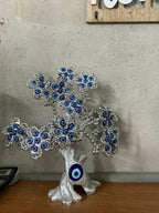 ALVENZA Silver Evil Eye Tree Showpiece – Luck & Protection Decor