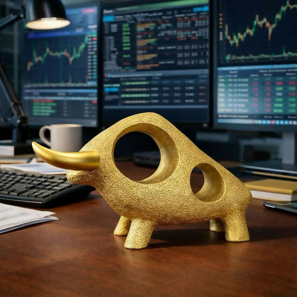 ALVENZA Modern Bull Sculpture – Unique Contemporary Home Decor