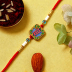ALVENZA Rakhi for Raksha Bandhan – Colorful Beads & Radhe Engraving for Sibling Festival
