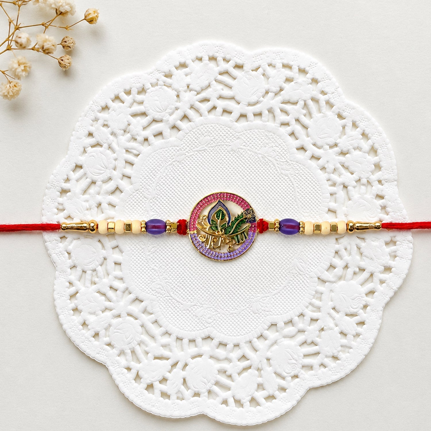 ALVENZA Radha Krishna Beads Rakhi – Colorful & Handcrafted for Raksha Bandhan