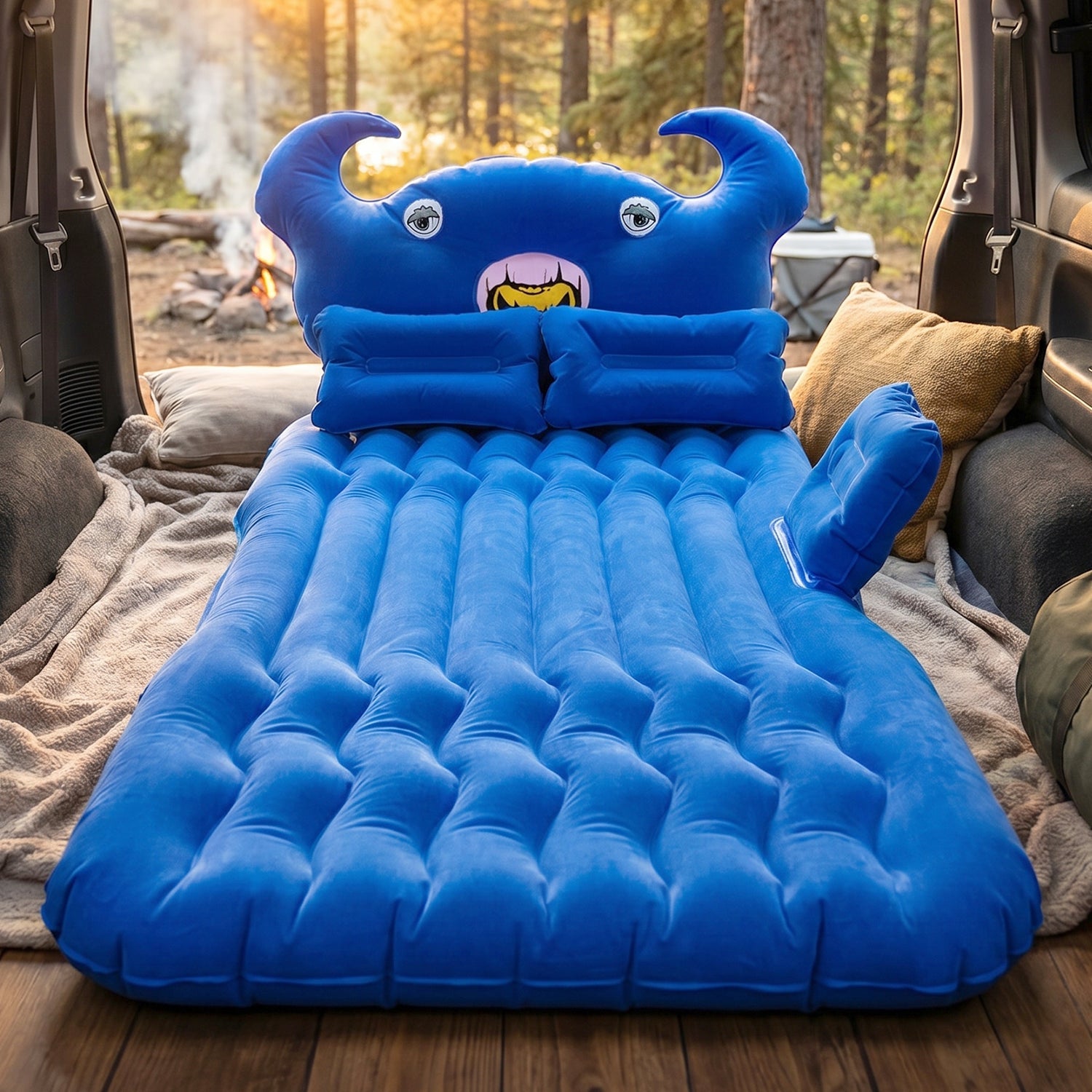 Inflatable Car Air Mattress Portable & Comfortable for Travel, Car Sofa - Detail View 7