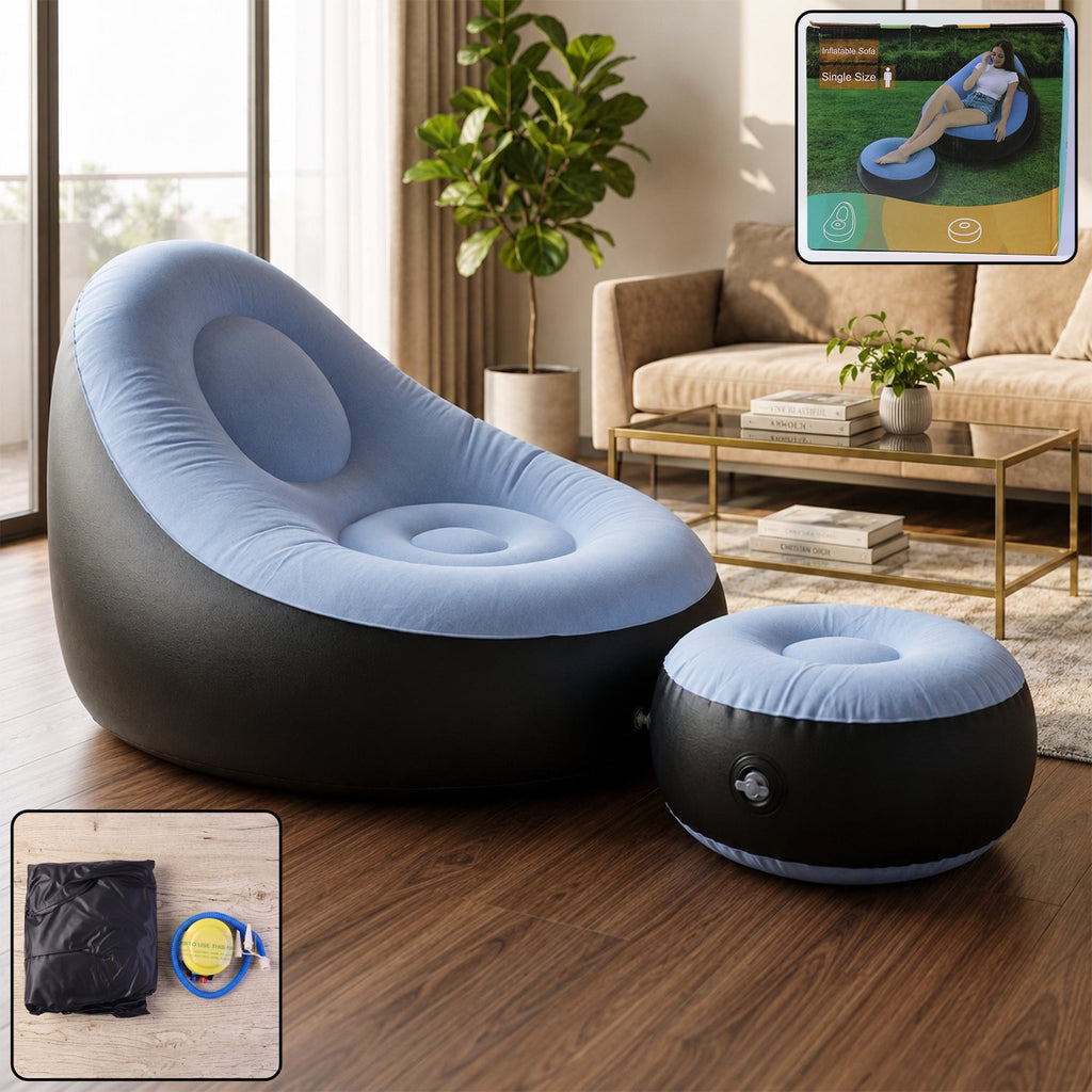 Inflatable Sofa Chair Portable, Comfortable Indoor & Outdoor Seating - Front View