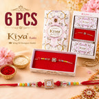 ALVENZA Multicolour Crystal Square Solitaire AD Stone Designer Rakhi for Brother